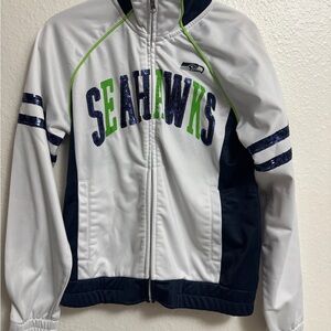 NFL Seattle Seahawks Team Apparel Navy and White full-zip jacket small
